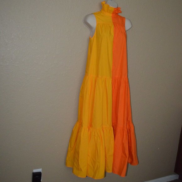 NWT XXS  Christopher John Rogers Yellow Orange Sleeveless Maxi Dress - Picture 5 of 8